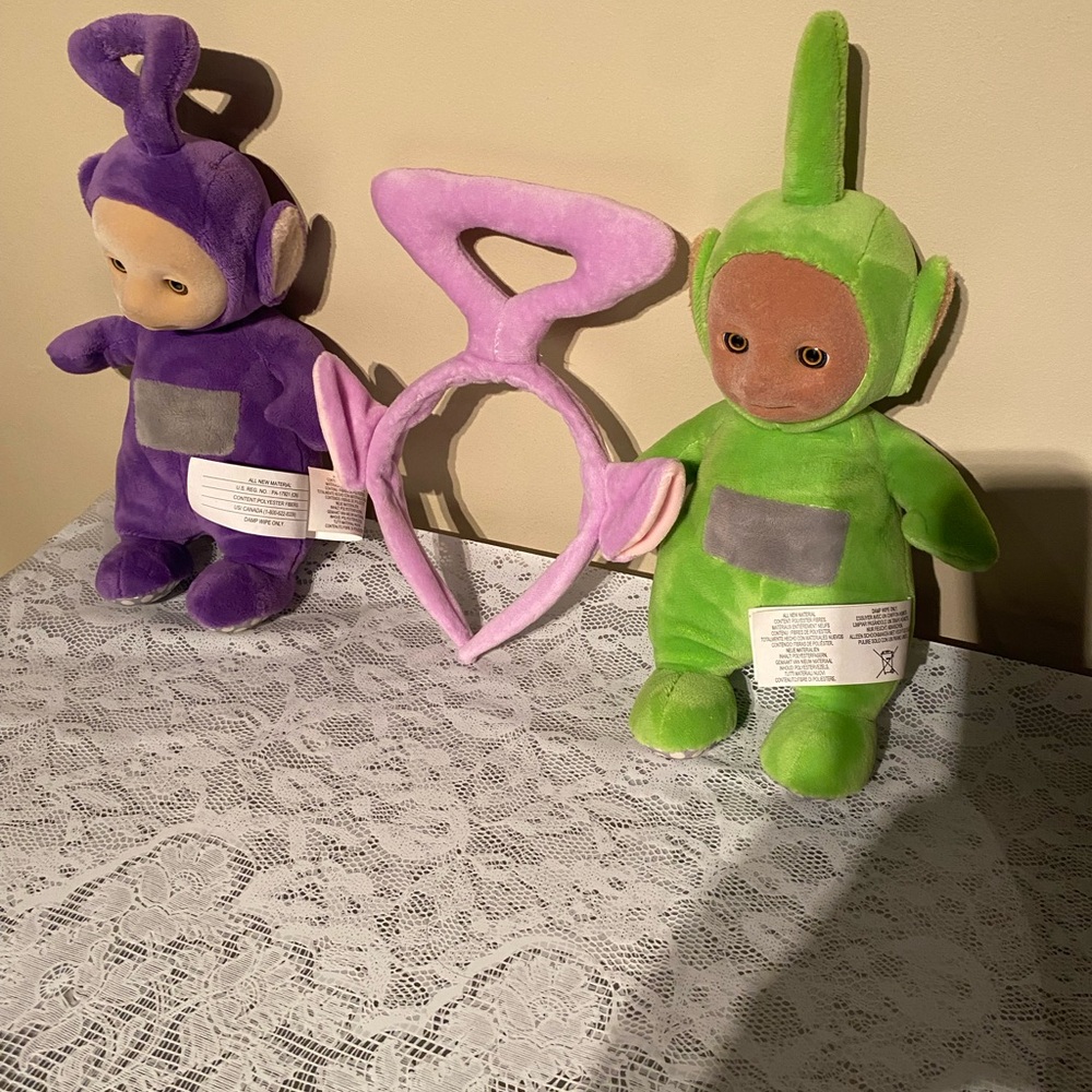 Teletubbies 12” Stuffed Plushies with Head Band (3 pc Lot)